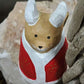 Hand Carved Wooden Reindeer Figurine, Red & Beige Holiday Robe, 8cm - Preful Good